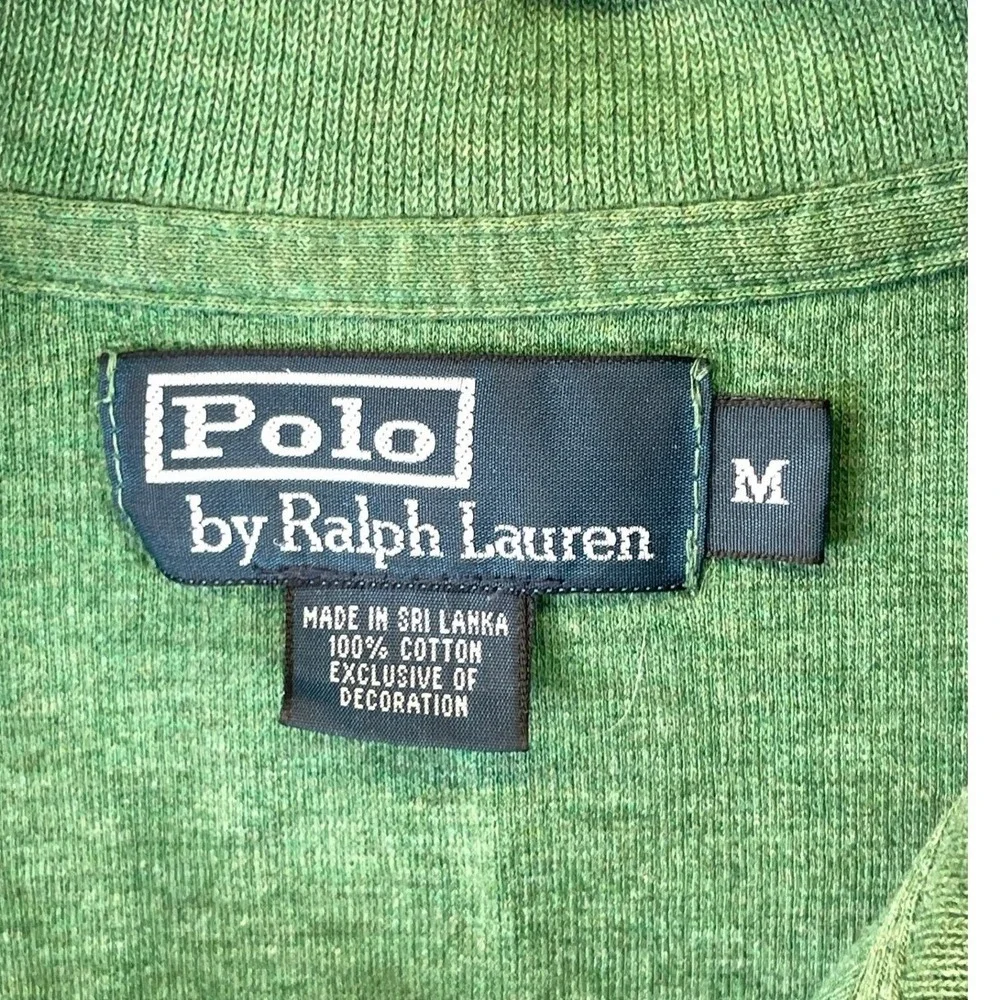 Polo Ralph Lauren 1/4 Zip Pullover Sweater Mens M Green Knit Long Sleeve Preppy